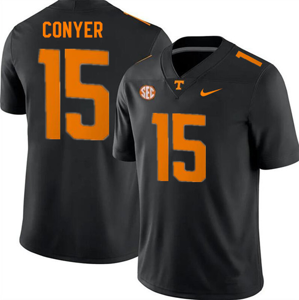 Men #15 Cristian Conyer Tennessee Volunteers College Football Jerseys Stitched-Black